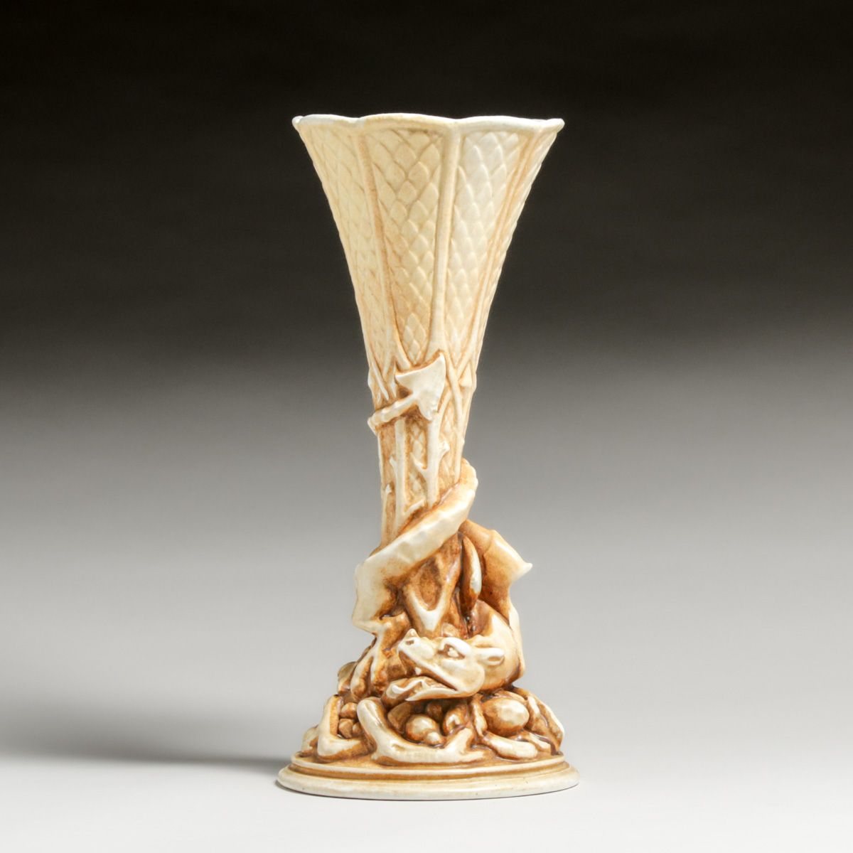 Rorstrand - Sweden Frederika Sanderus Art Nouveau Decorated Porcelain Dragon Vase c1908