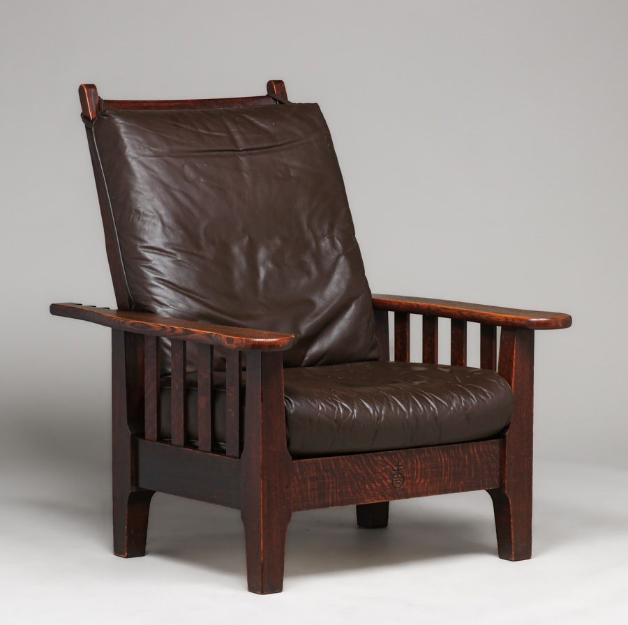 Roycroft #045 Slatted Morris Chair c1905