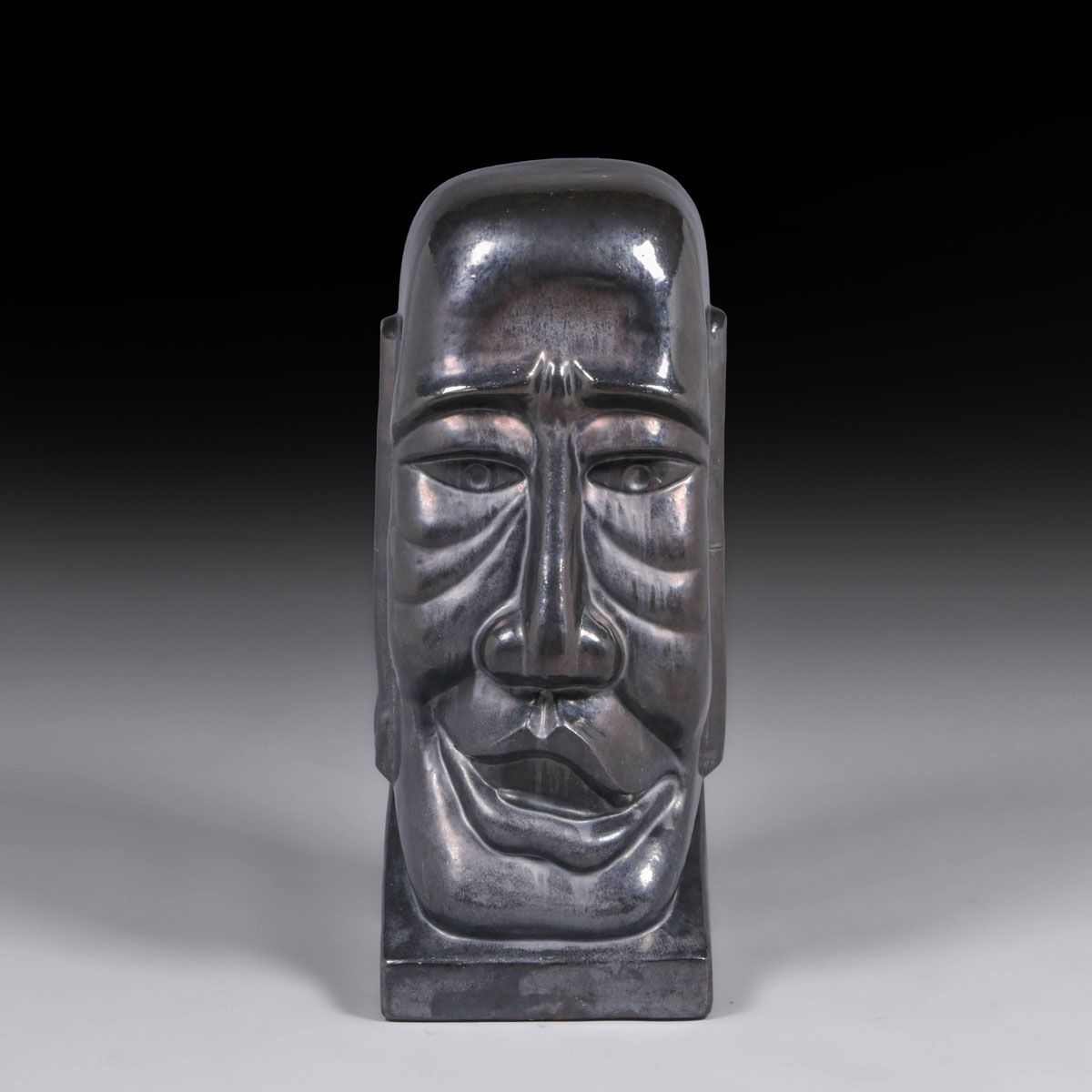 Monumental California Faience - Berkeley Stylized "Easter Island" Moai Sculpture c1930s