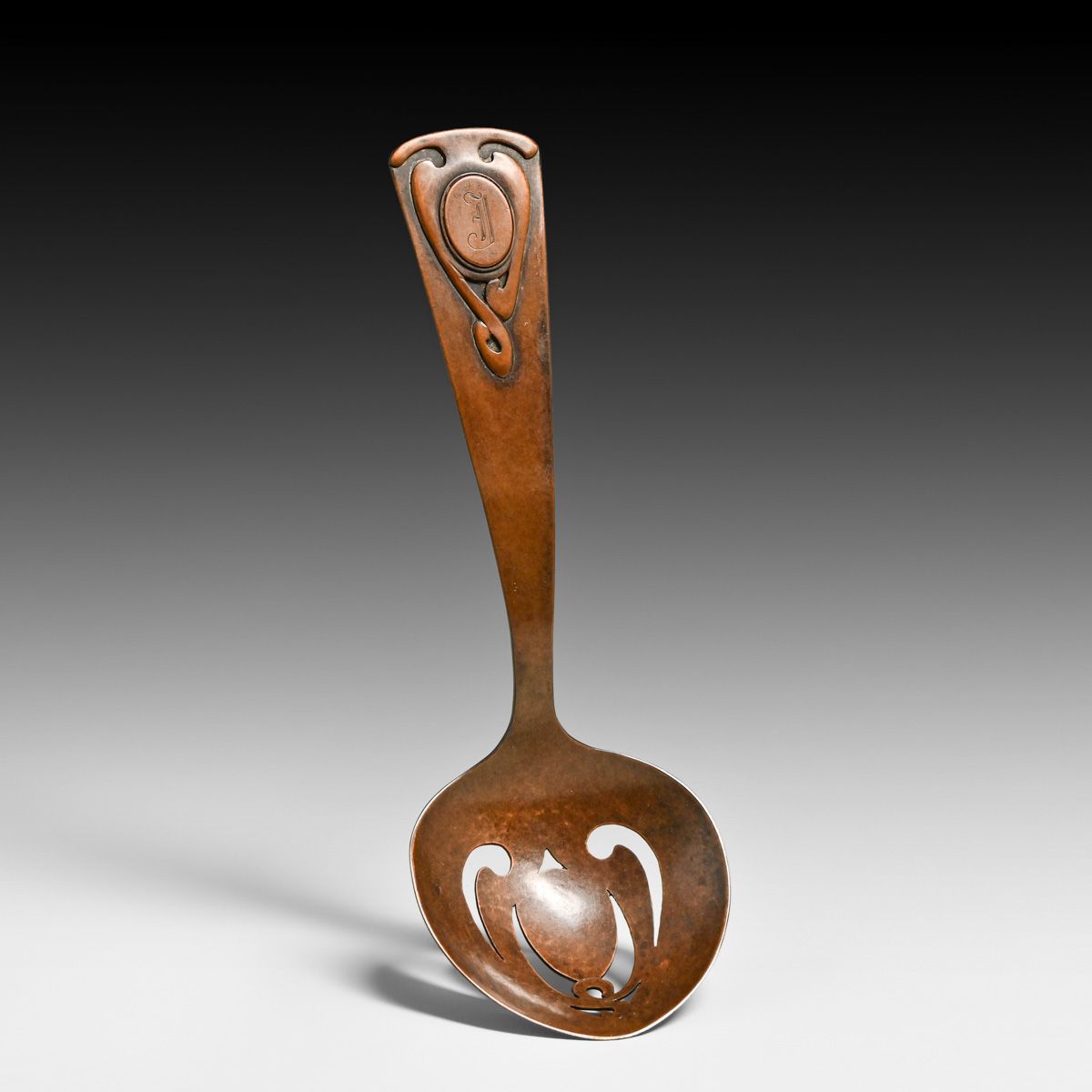 Minneapolis Handicraft Guild Hammered Copper Cutout Spoon c1910