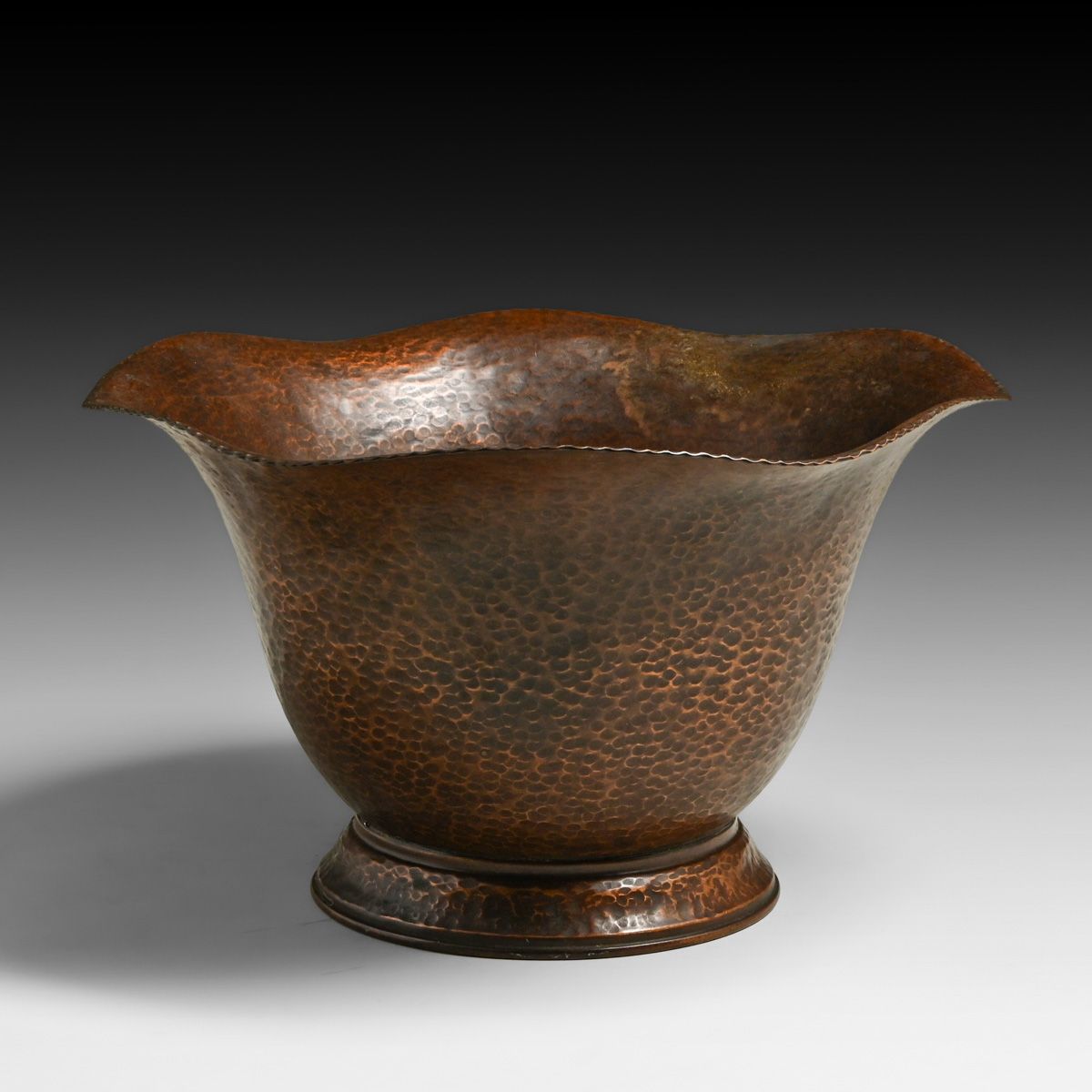 Hollywood Arts & Crafts Shop Hammered Copper Vase c1920s