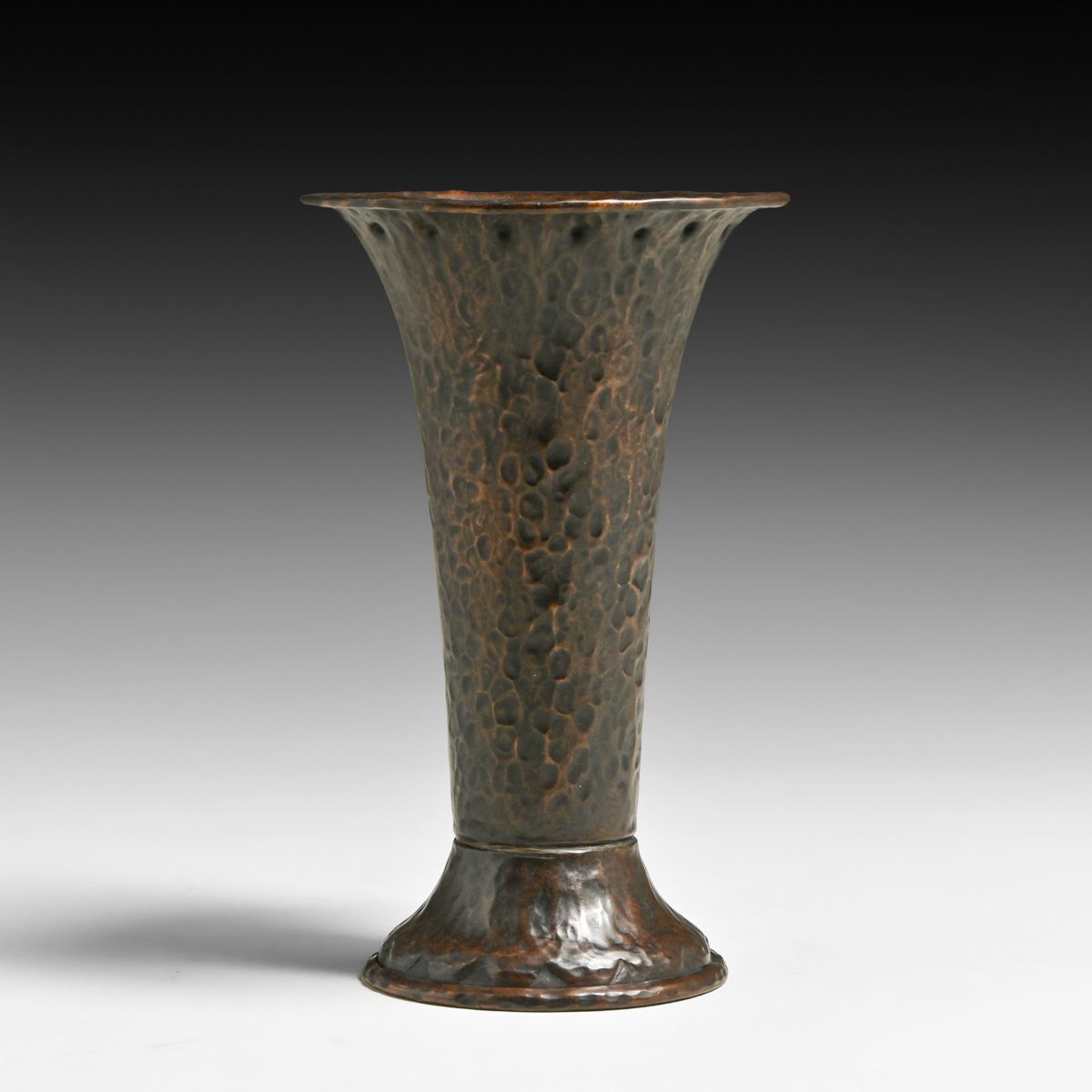 Arts & Crafts Period Hammered Copper Flared Vase c1910s