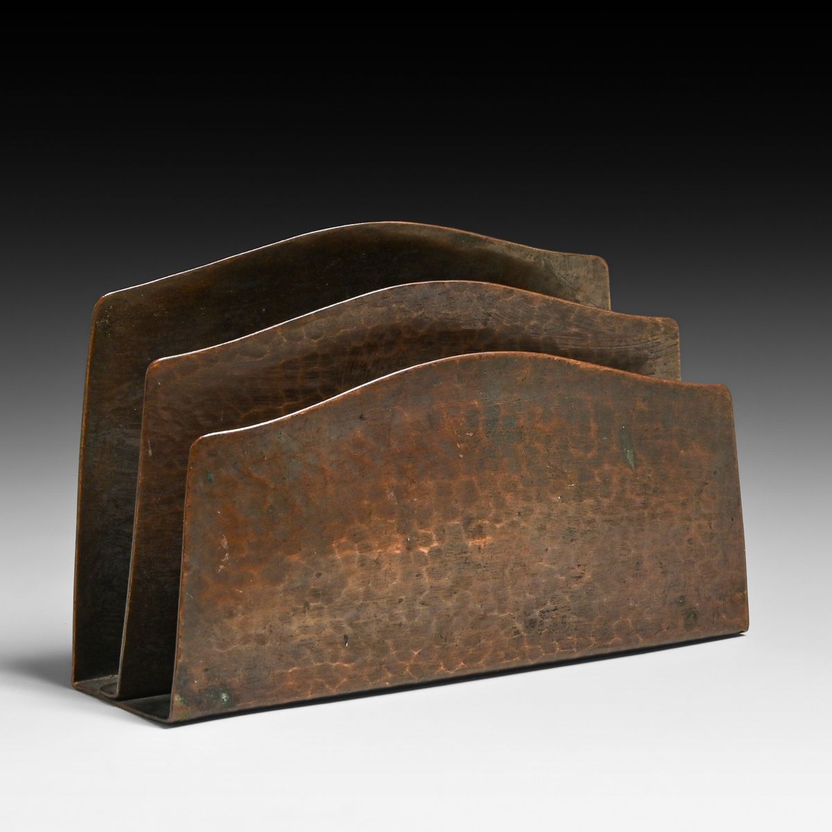 Fred Brosi - Ye Olde Copper Shoppe Hammered Copper Leter Rack c1915