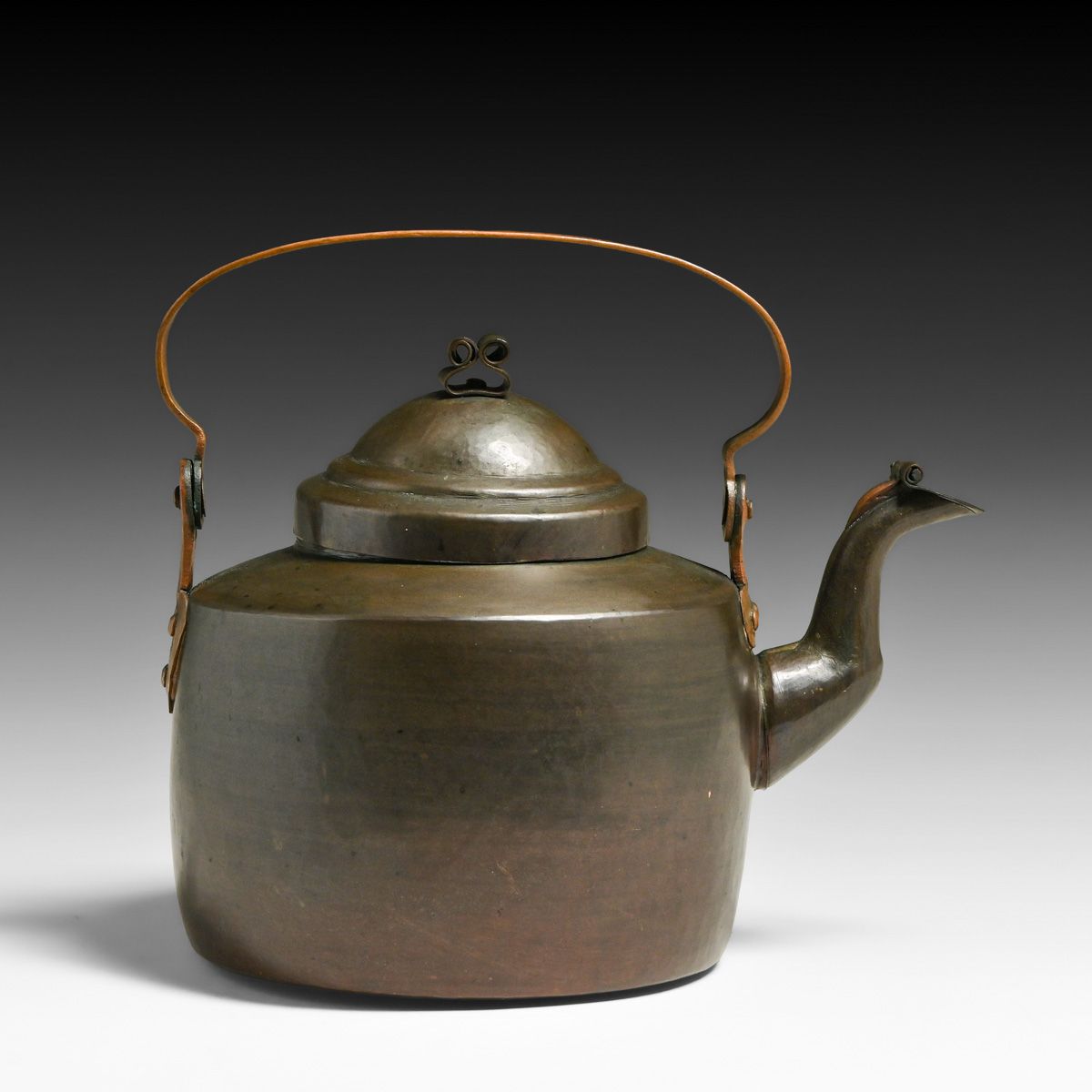Early Dirk van Erp Hammered Copper Teapot c1908-1909