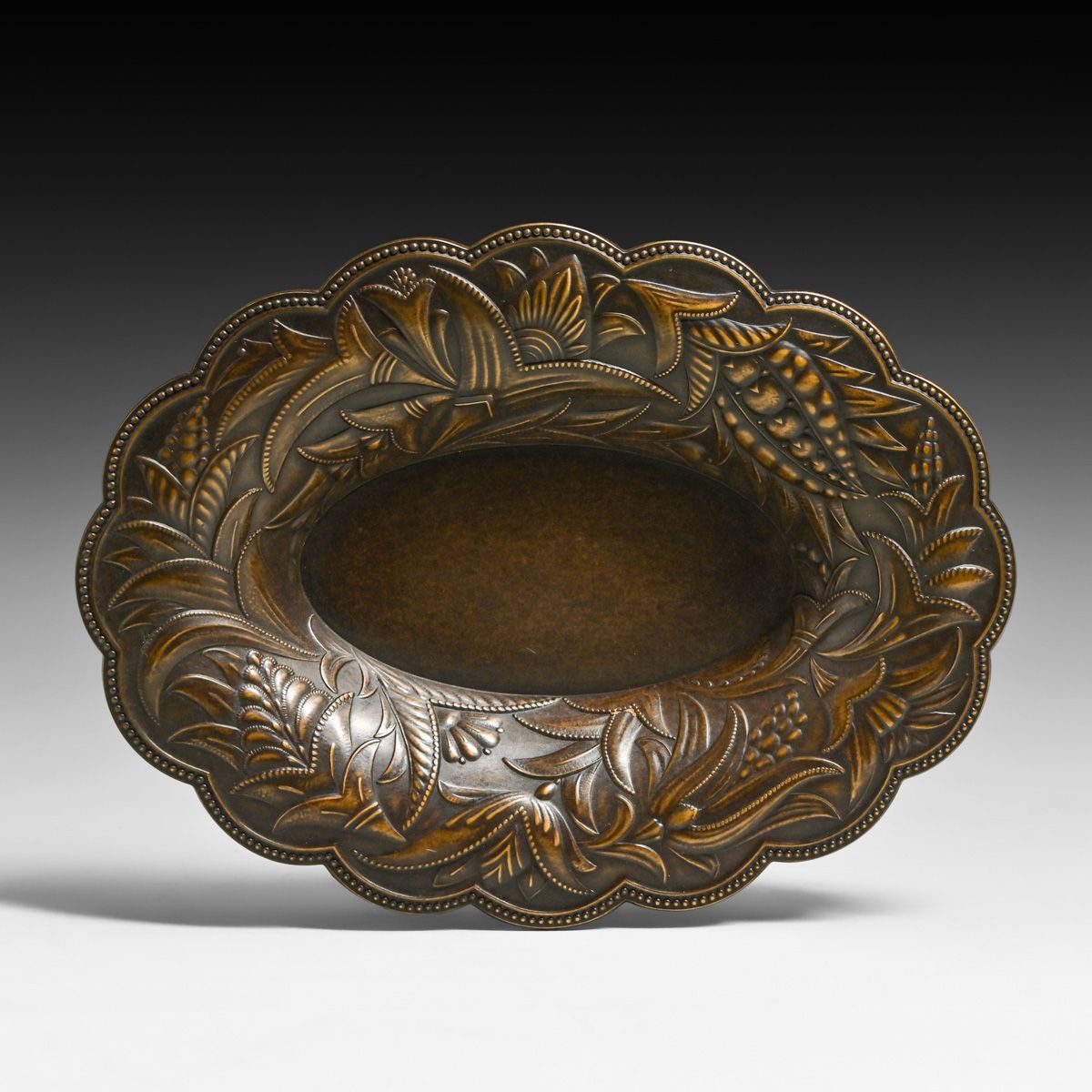 WMF - German Art Nouveau Hammered Brass Tray c1905