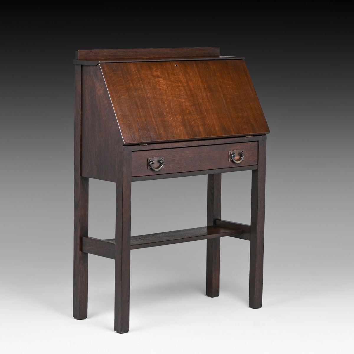 Gustav Stickley #728 Oak One-Drawer Dropfront Desk c1910