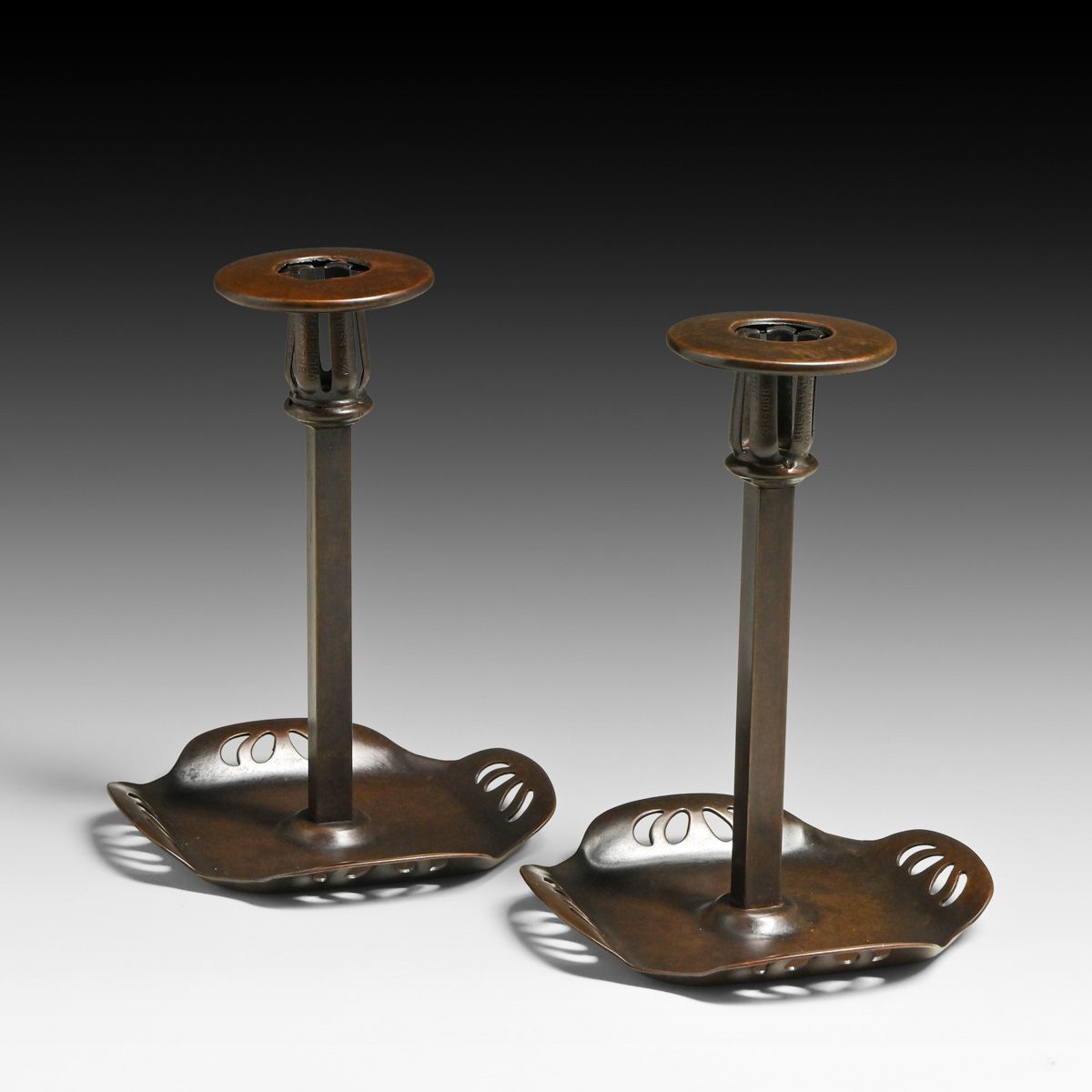 Pair Austrian Secessionist Art Nouveau Candlesticks c1900s