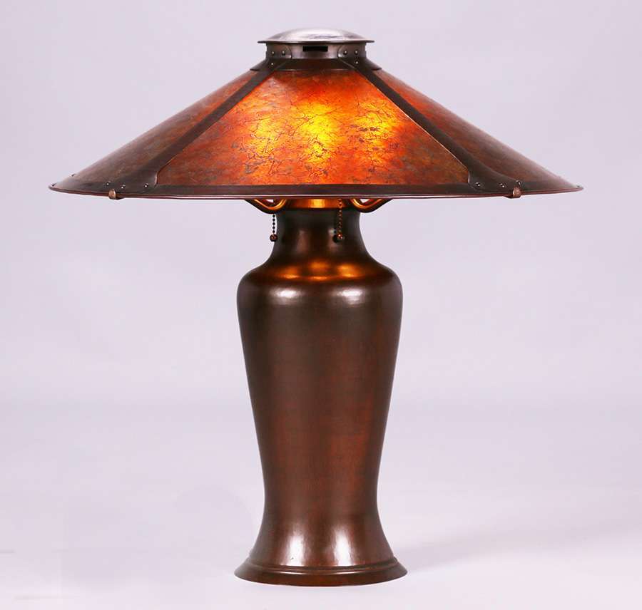 Dirk Van Erp Lamp Base C1920s Luke Marshall Shade California Dirk Van Erp Lamp Base C1920s Luke Marshall Shade California Historical Design