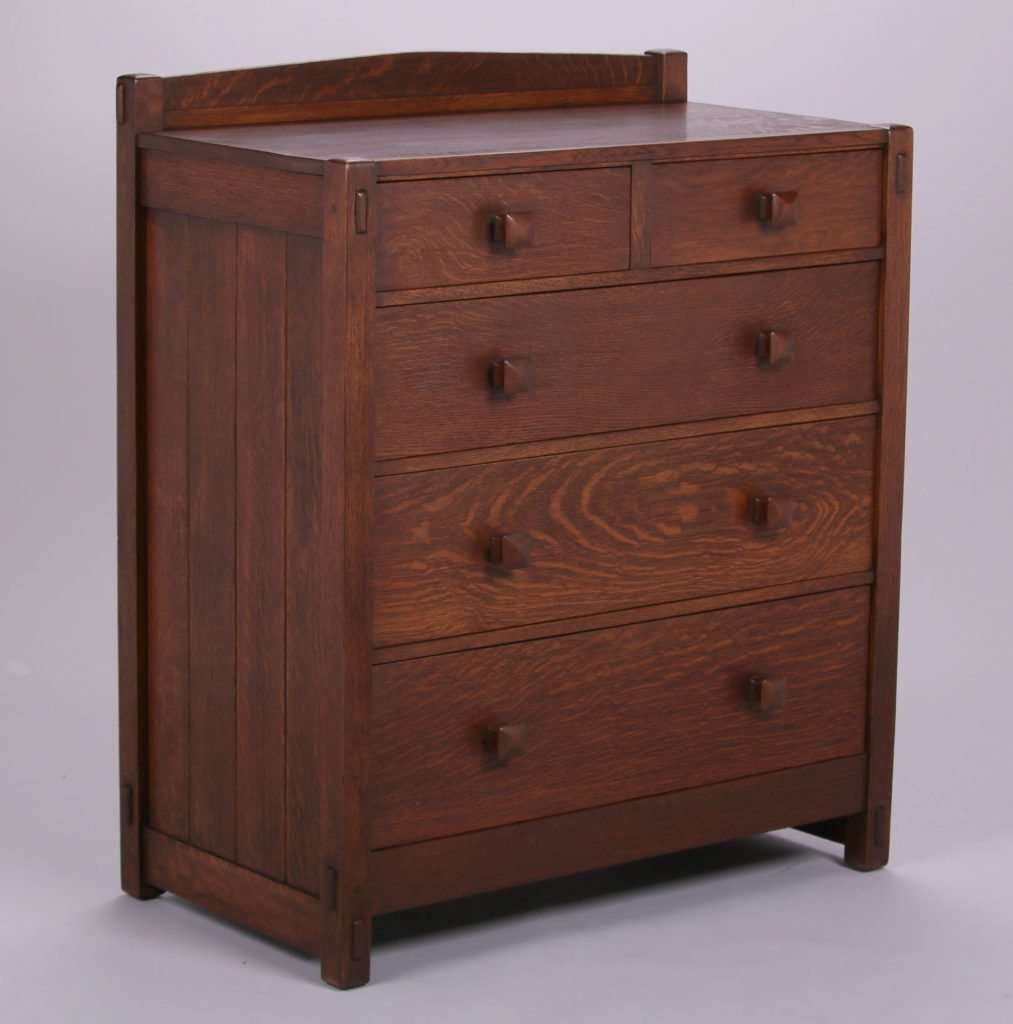 Lot 275. Early Gustav Stickley 5Drawer Dresser c19011902 California