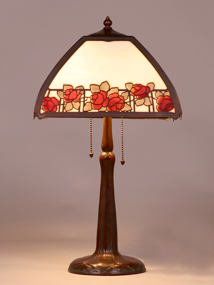 Handel Archives California Historical Design Handel Red Rose Overlay Lamp