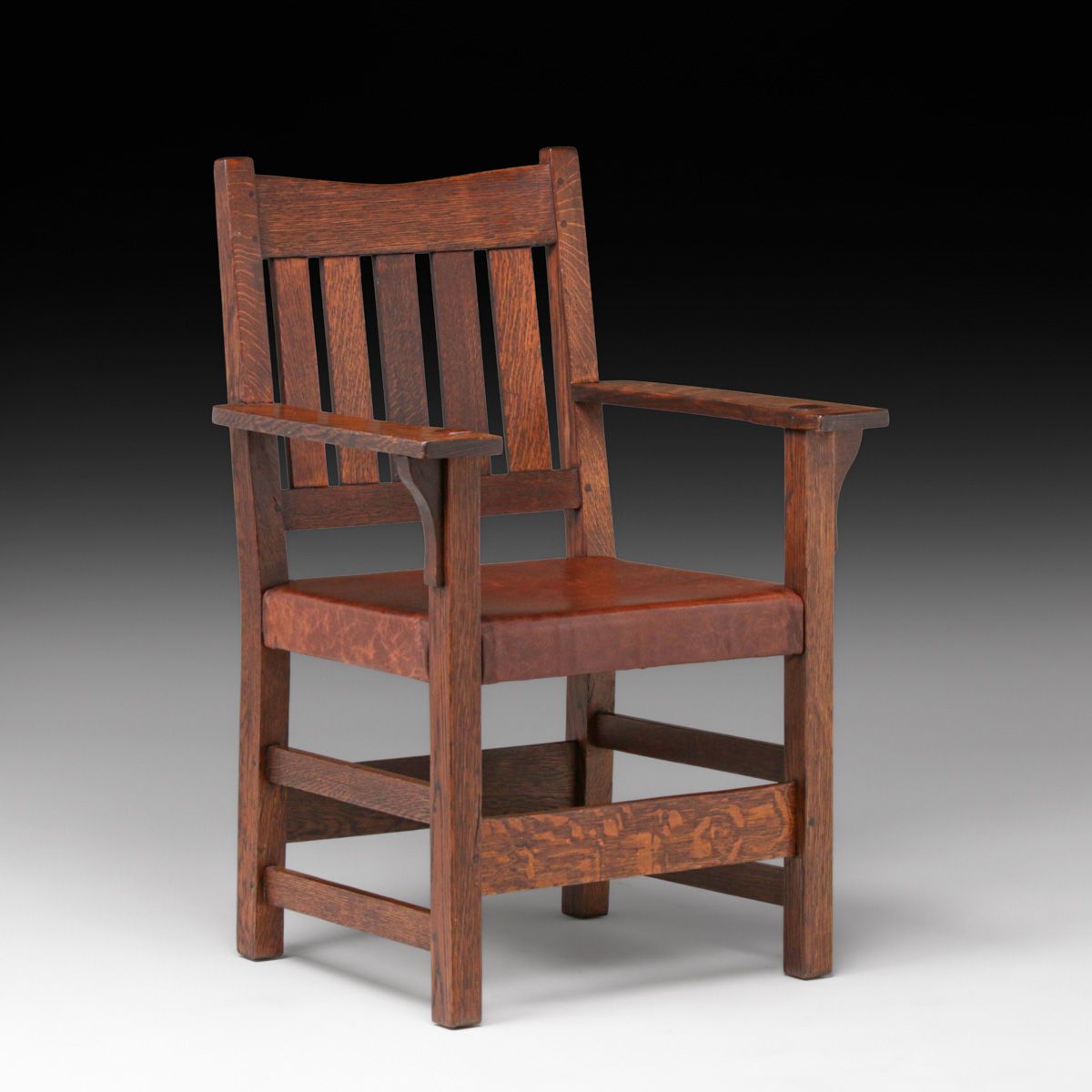 Gustav Stickley V-Back Armchair c1910