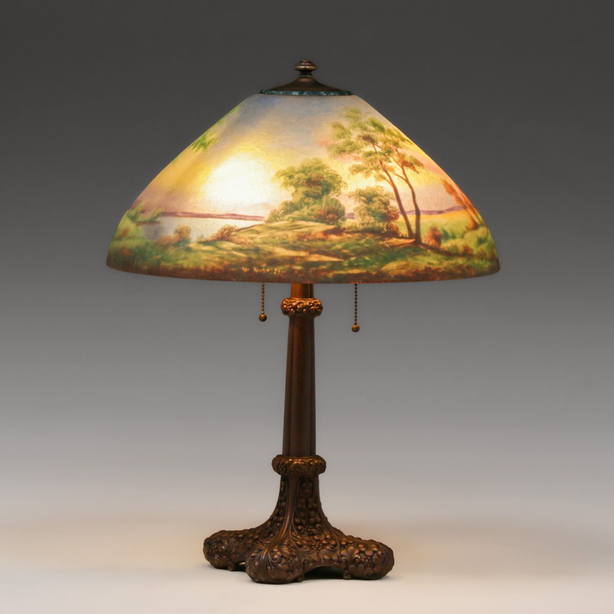 Jefferson #1887 Reverse-Painted Lamp c1920s
