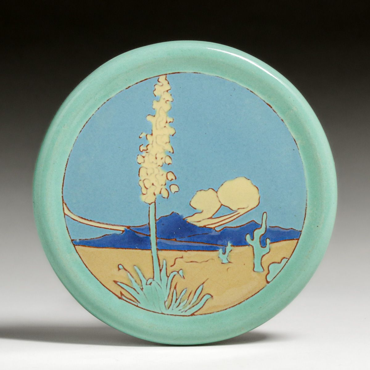 California Faience "Yucca" Tea Tile c1920s