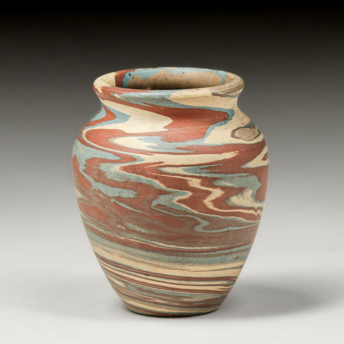 Small Niloak Pottery – Benton, Arkansas Mission Swirl Vase c1920s