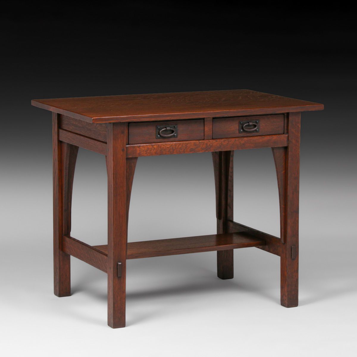 Gustav Stickley Small Two-Drawer Library Table c1910
