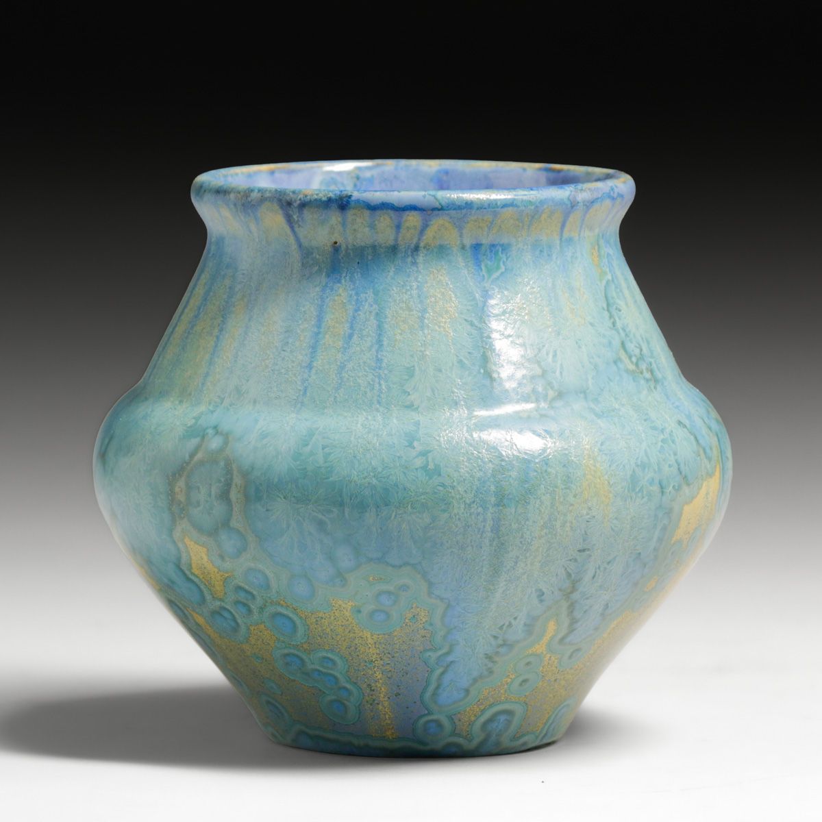 Pierrefonds - French Blue Crystalline Vase c1910