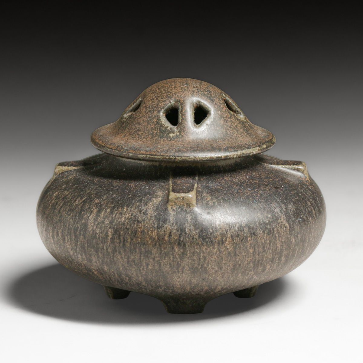 Rare Fulper Pottery Matte Matte Glazed Cutout Incense Burner c1910