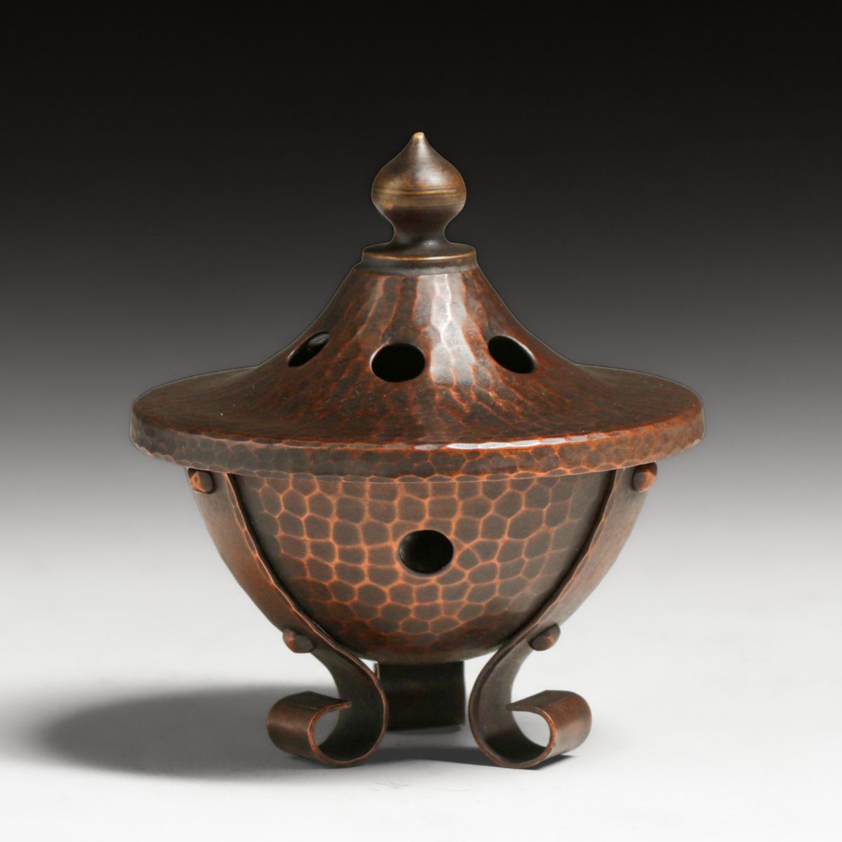 Roycroft Hammered Copper Incense Burner c1920