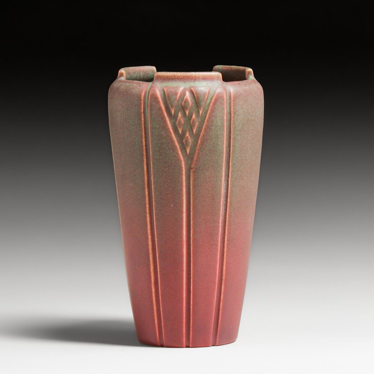 Rookwood Pottery #1369 Matte Red Incised Vase 1913