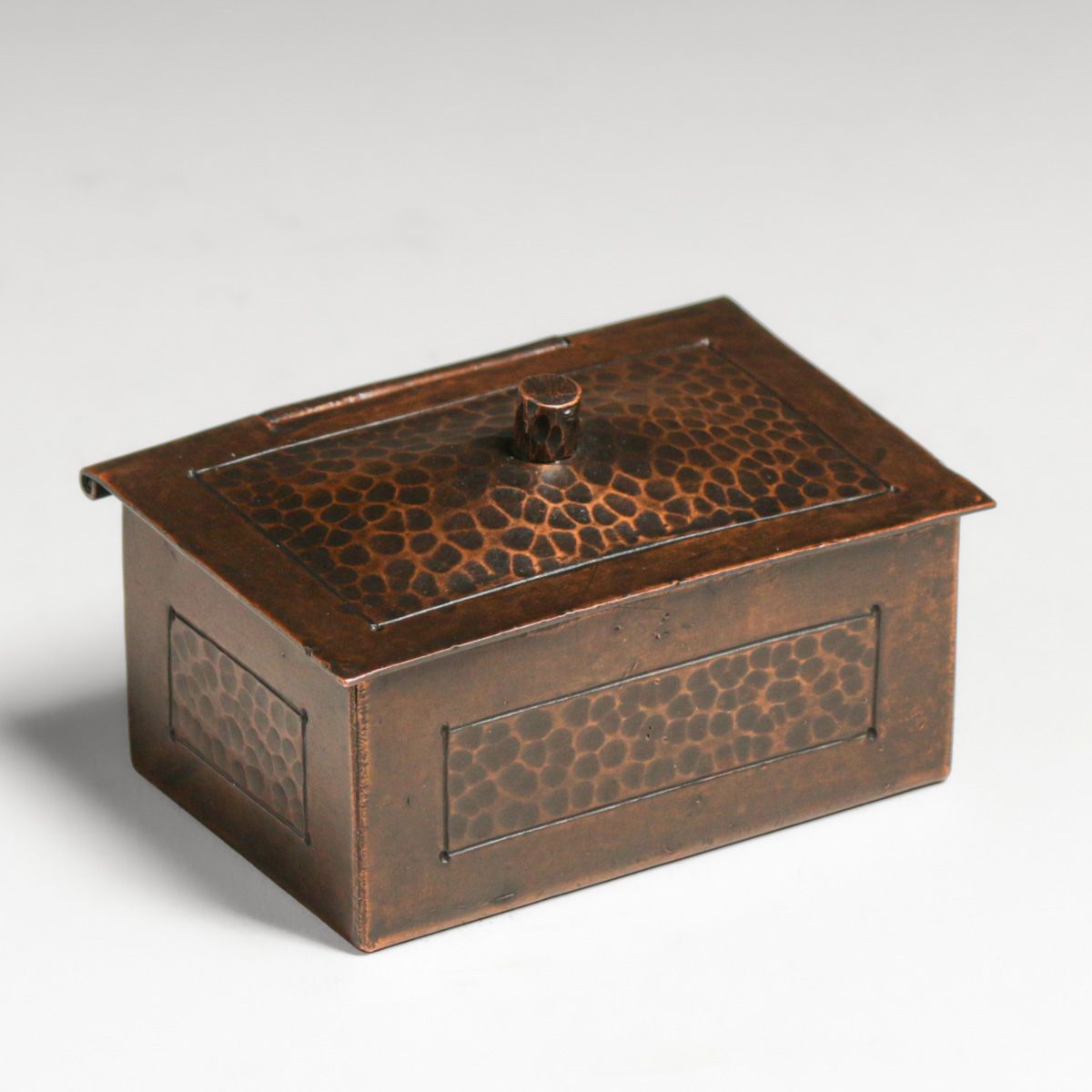 Arts & Crafts Period Hammered Copper Stamp Box c1910