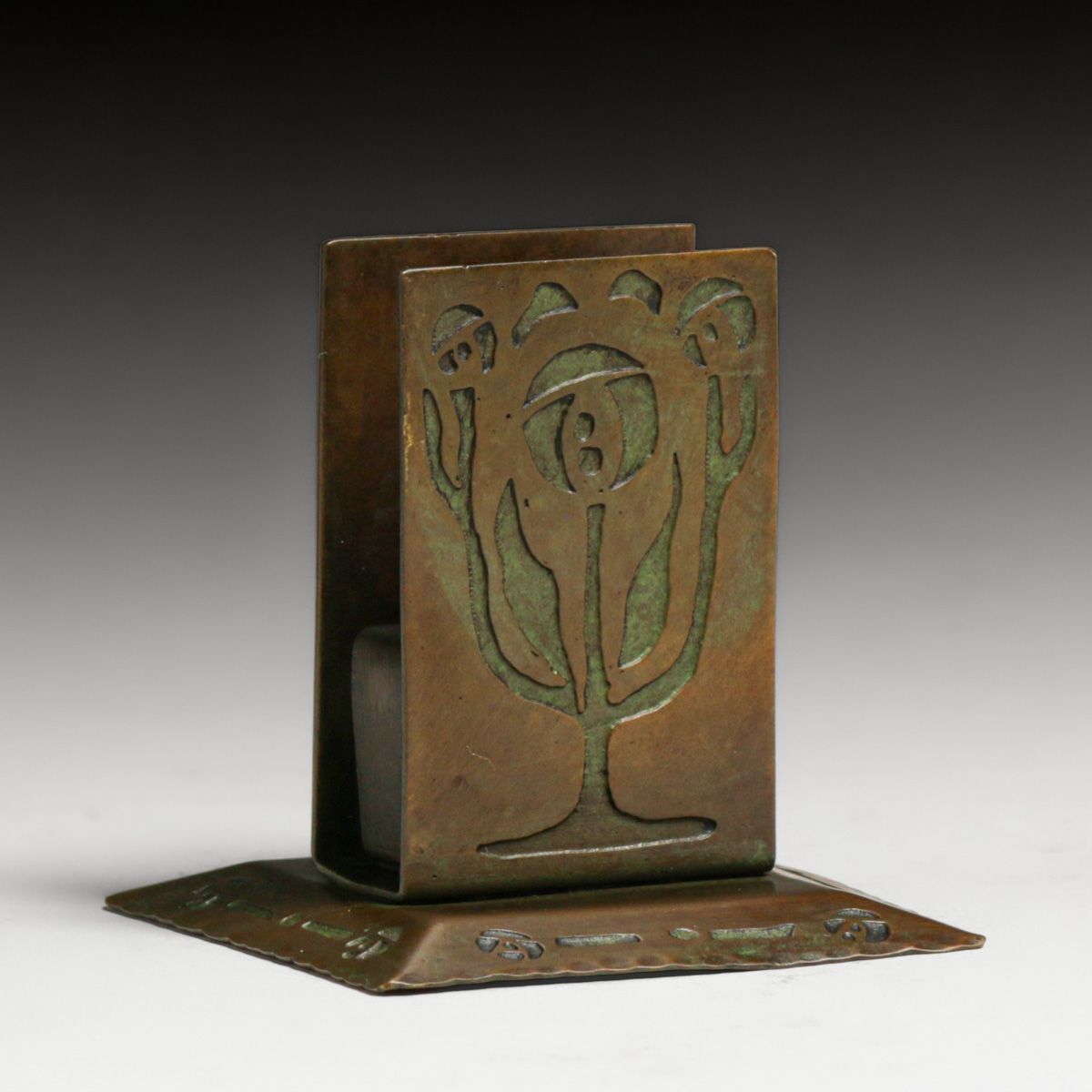 Carence Crafters Acid-Etched Matchbox Holder c1910