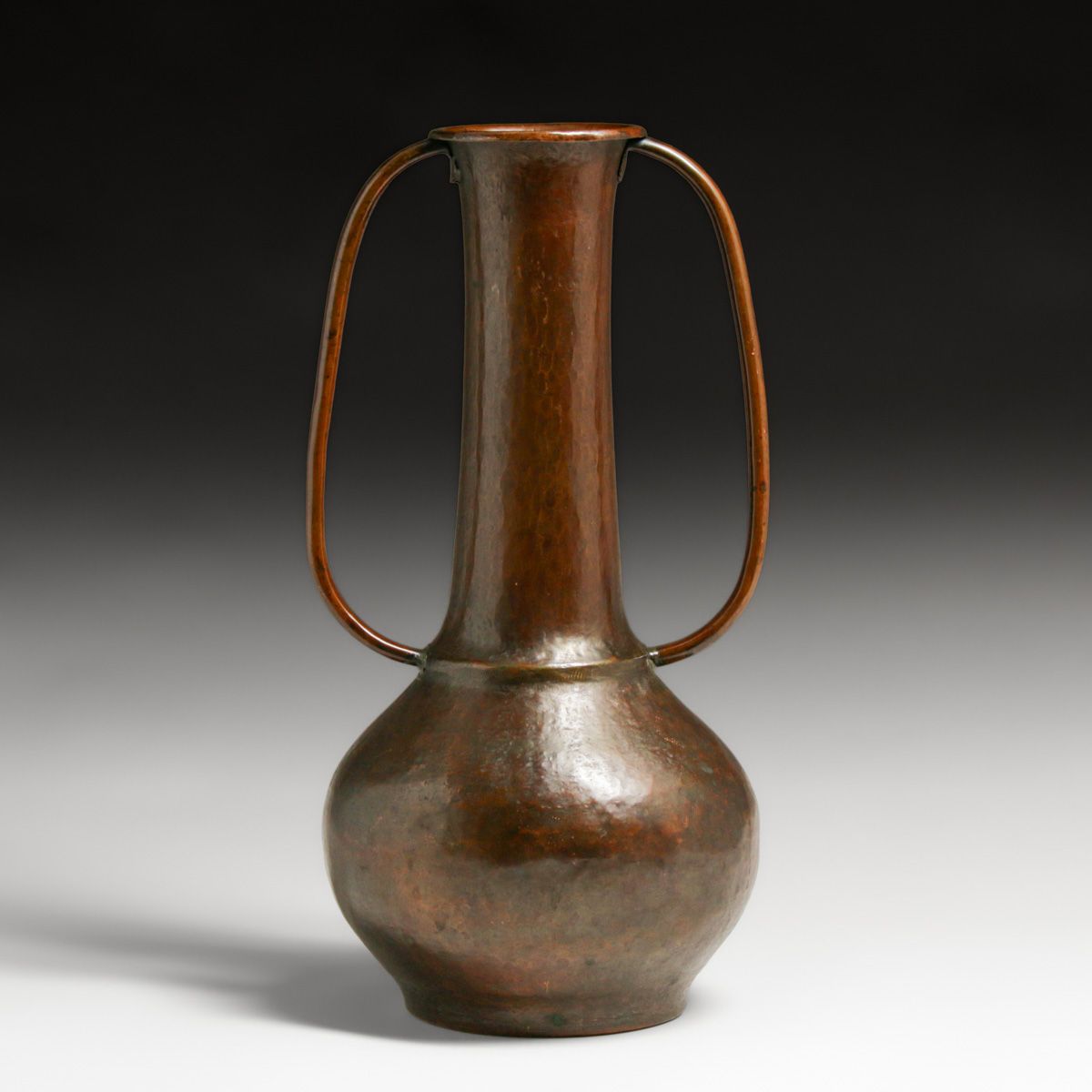 Arts & Crafts Period Hammered Copper Two-Handled Vase c1910