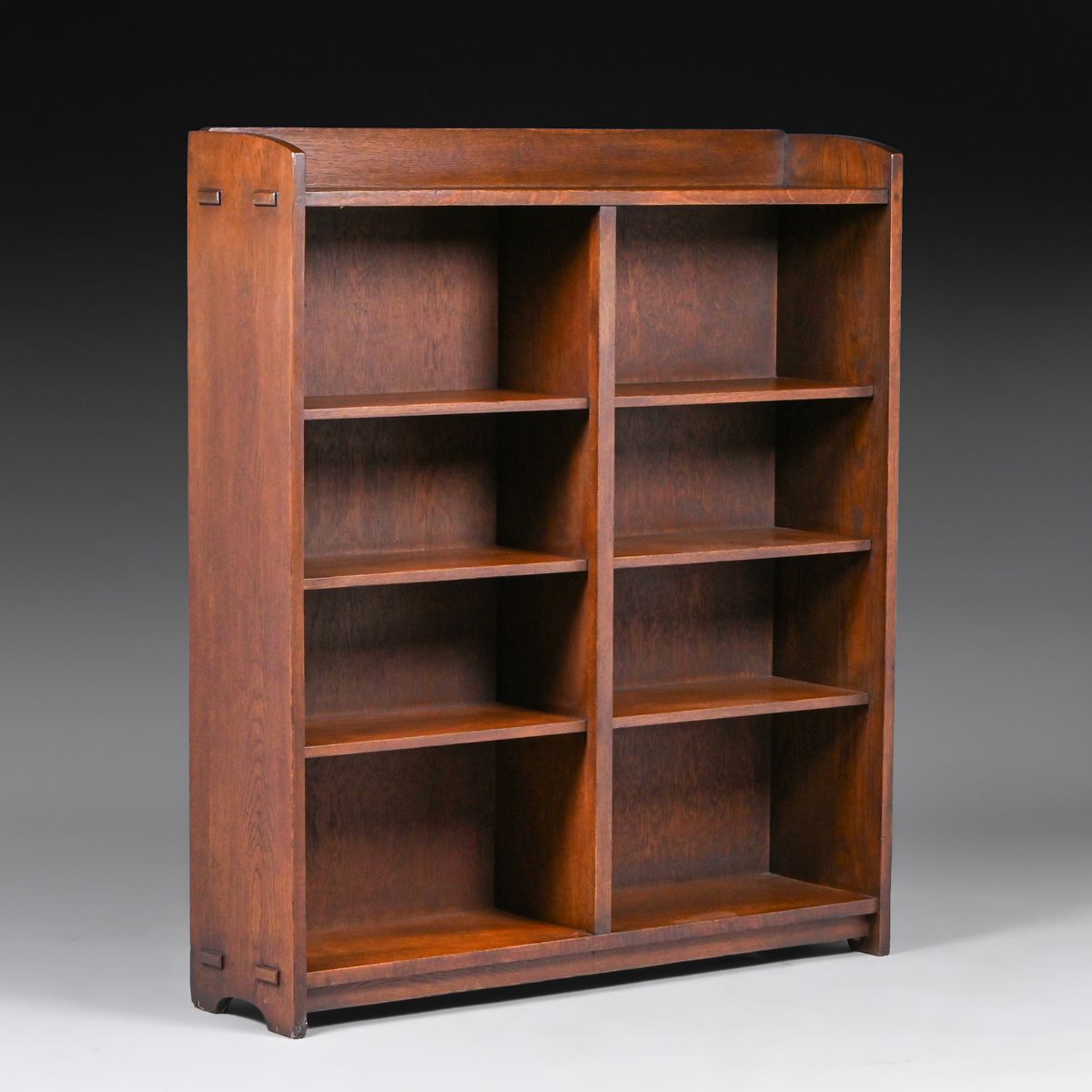 Gustav Stickley Open Two-Door Bookcase c1910