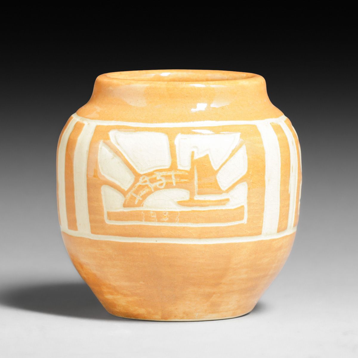 North Dakota Hand-Carved Sailboat Vase 1931