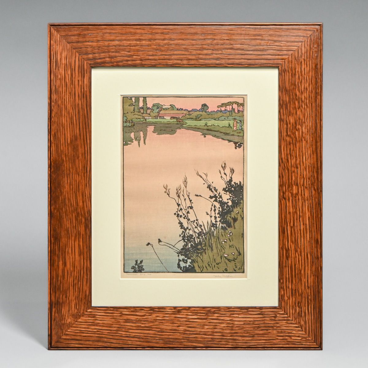 Frank Morley Fletcher (1866-1949) Color Woodcut "Meadowsweet" c1897