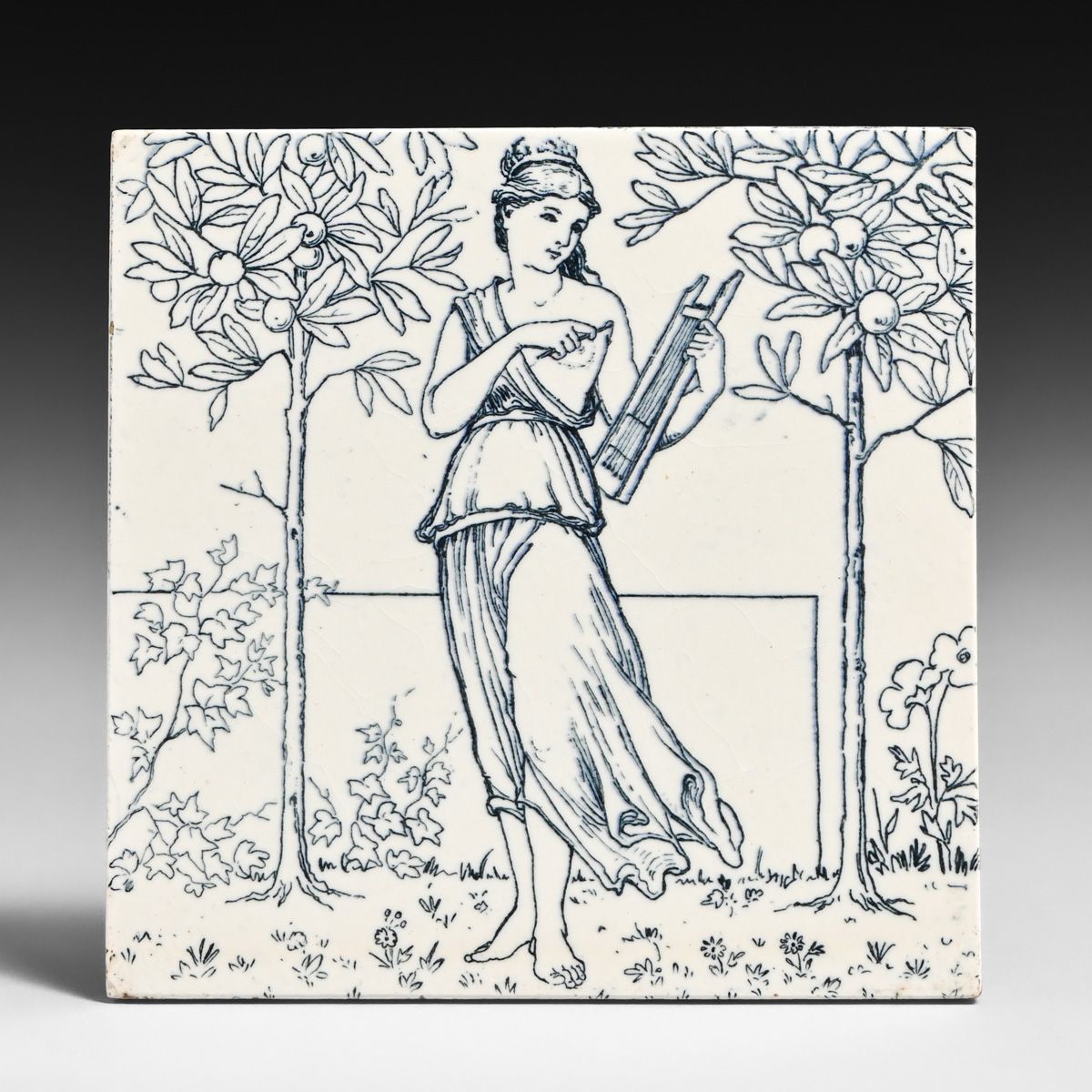 Josiah Wedgwood & Sons "Musicians in an Orange Grove" Tile c1880
