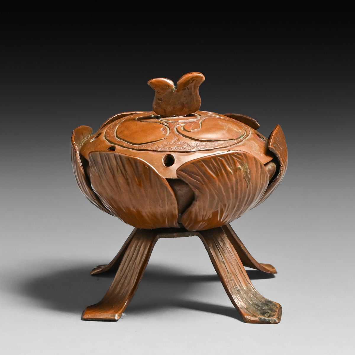 Arts & Crafts Period Hammered Copper Incense Burner c1910