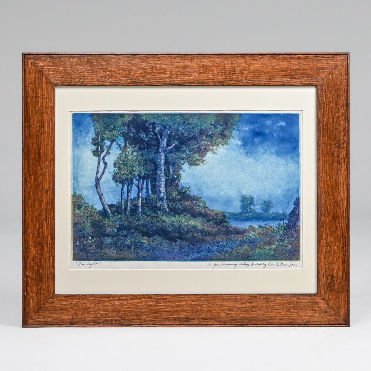 George Senseney** (Amer. 1874-1943) Color Etching & Aquatint “Twilight”