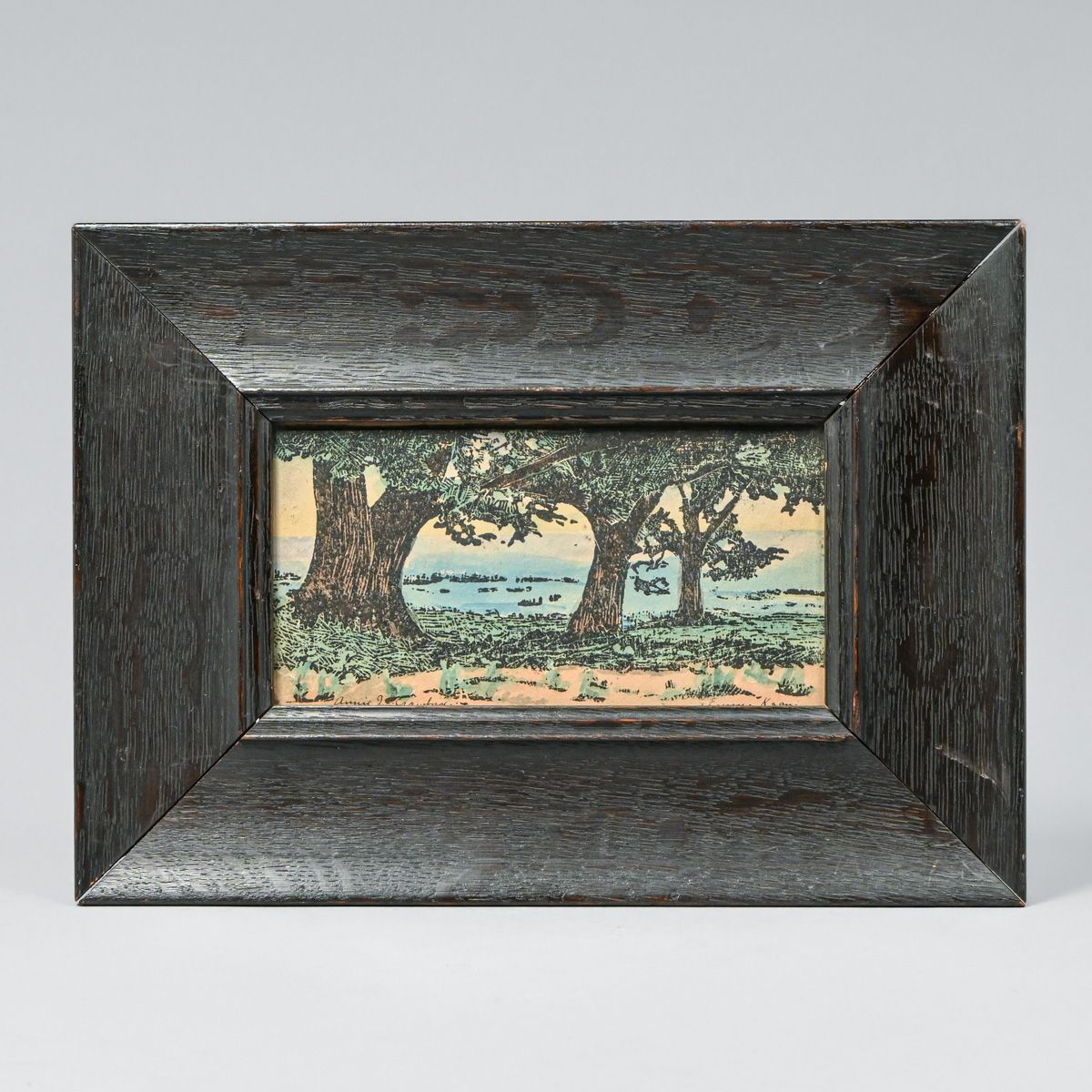 Annie Crawford (1856-1942) & Emma Kaan (1860-1949) Color Woodcut "Erie Beach" c1902