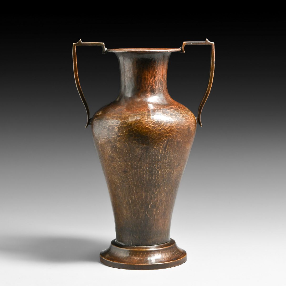 Arts & Crafts Period Hammered Copper Two-Handled Vase c1910