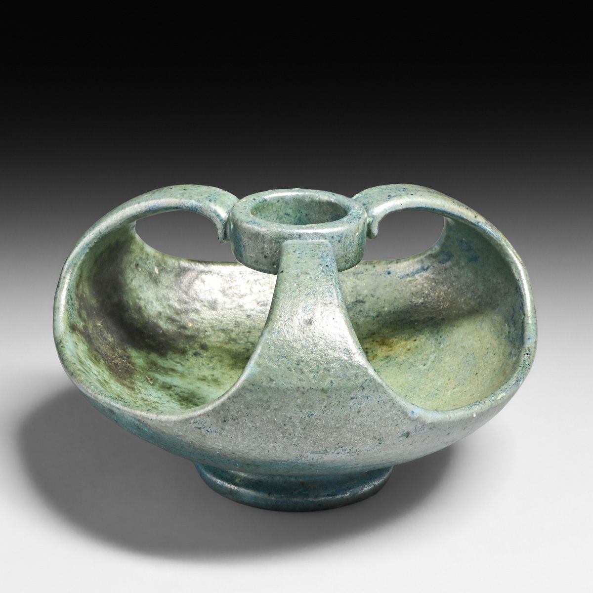 Fulper Pottery Blue Crystalline Vaz-Bowl c1910