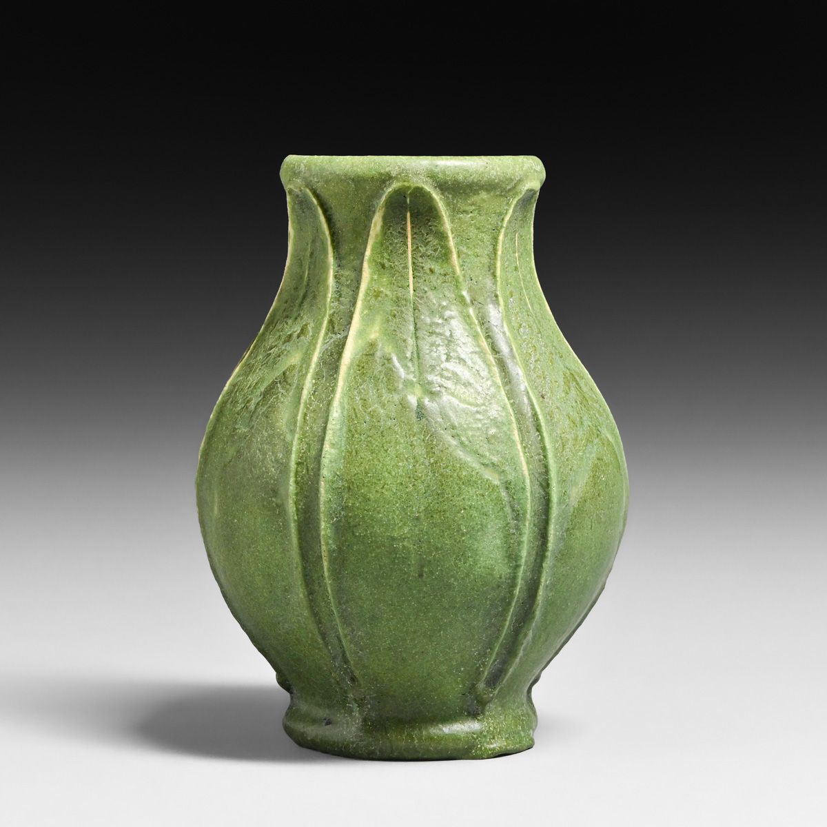 Grueby Pottery Matte Green Vase c1905