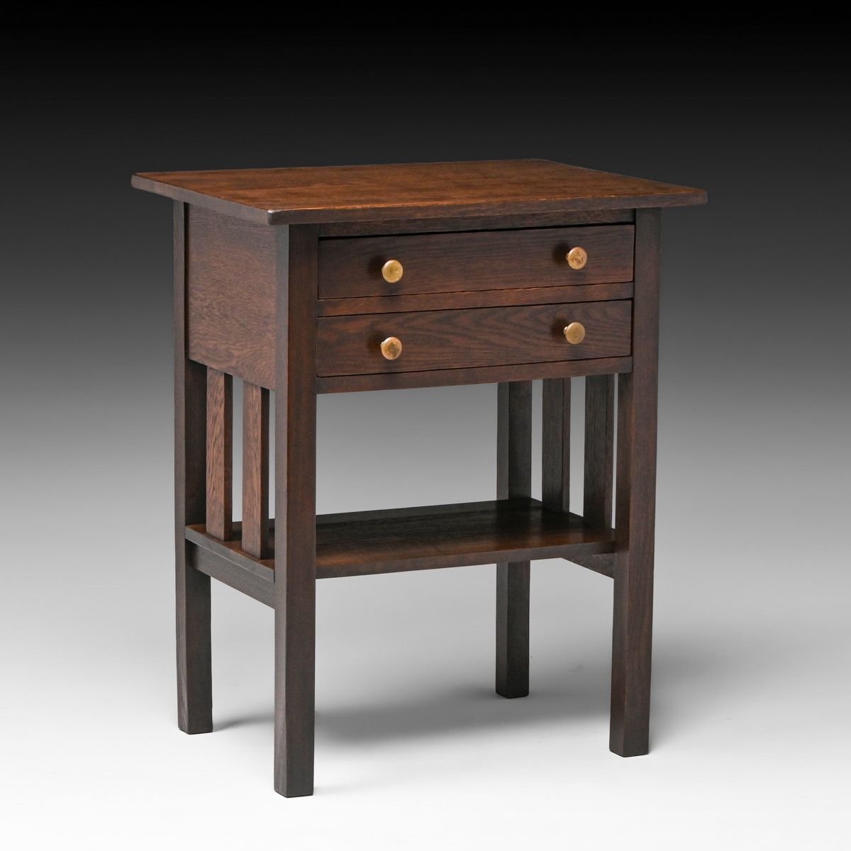 Grand Rapids Two-Drawer Slatted Side Table c1910