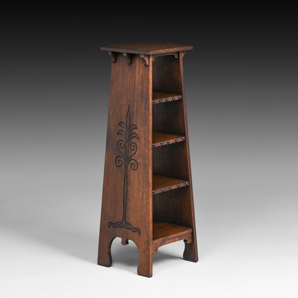 Early Gustav Stickley Tree-of-Life Magazine Stand c1900