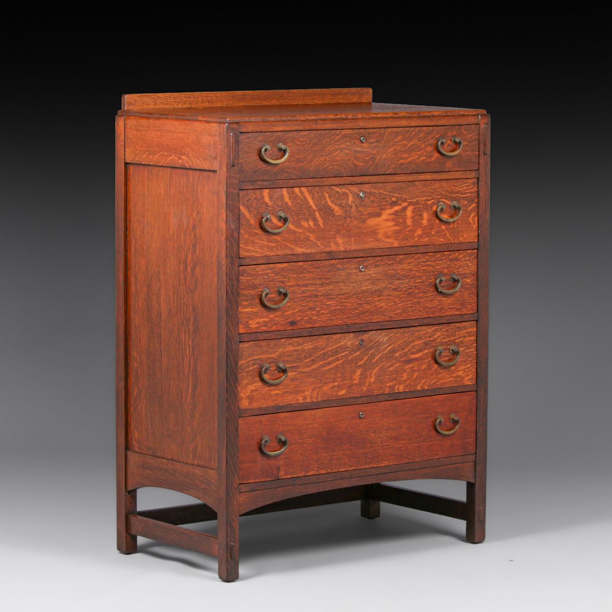 Limbert Tall Five-Drawer Dresser c1910