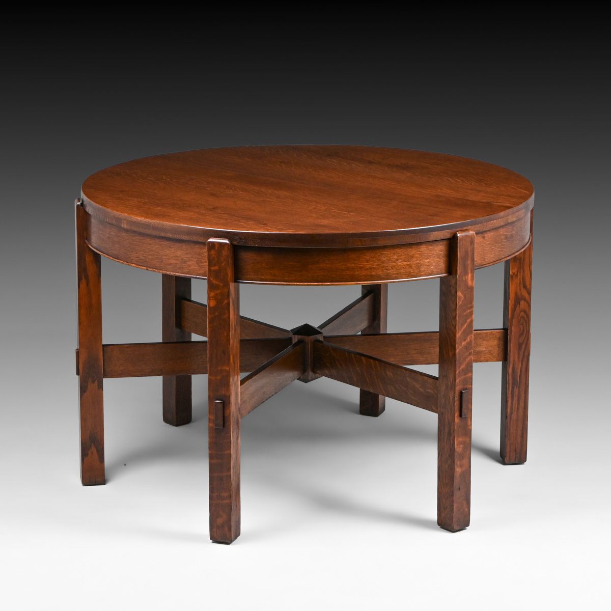 L&JG Stickley Flip-Top Game Table & 6 Matching Chairs c1915