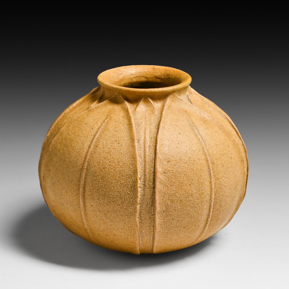 Grueby Pottery Pumpkin Glazed Vase c1905