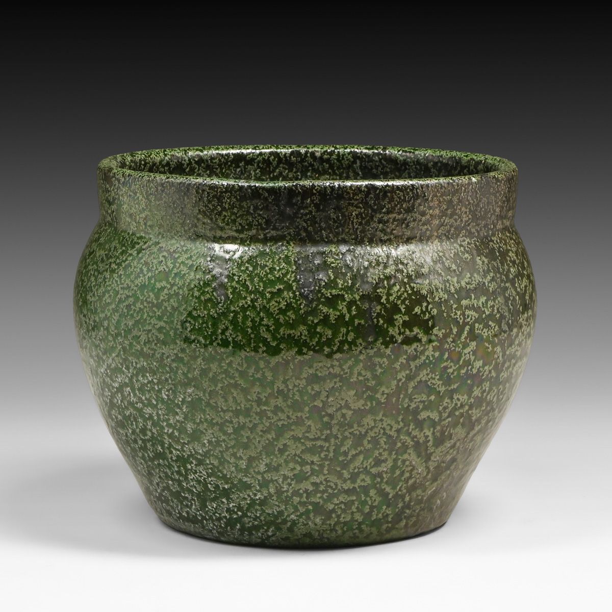 Merrimac Pottery Semi-Matte Curdled Green Glazed Jardiniere c1905