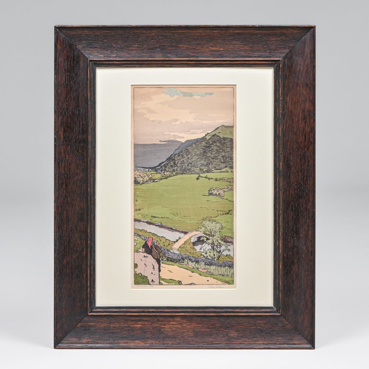 Frank Morley Fletcher (1866-1949) Color Woodcut “Brotherswater” c1900