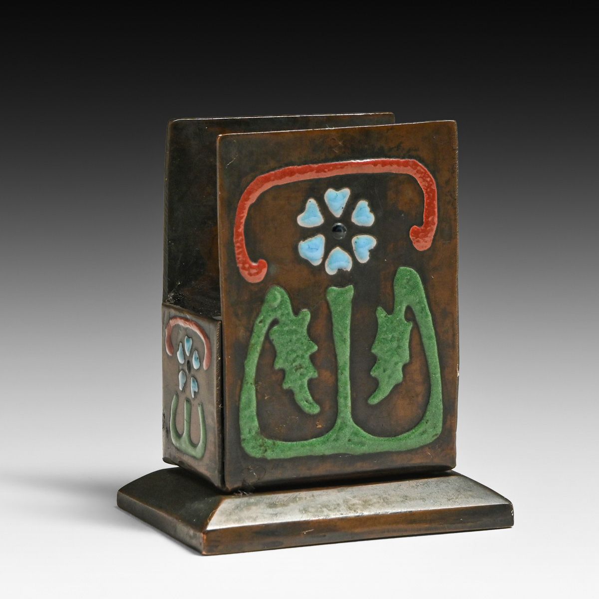 Art Crafts Shop - Buffalo, NY Copper & Enamel Matchbox Holder c1905