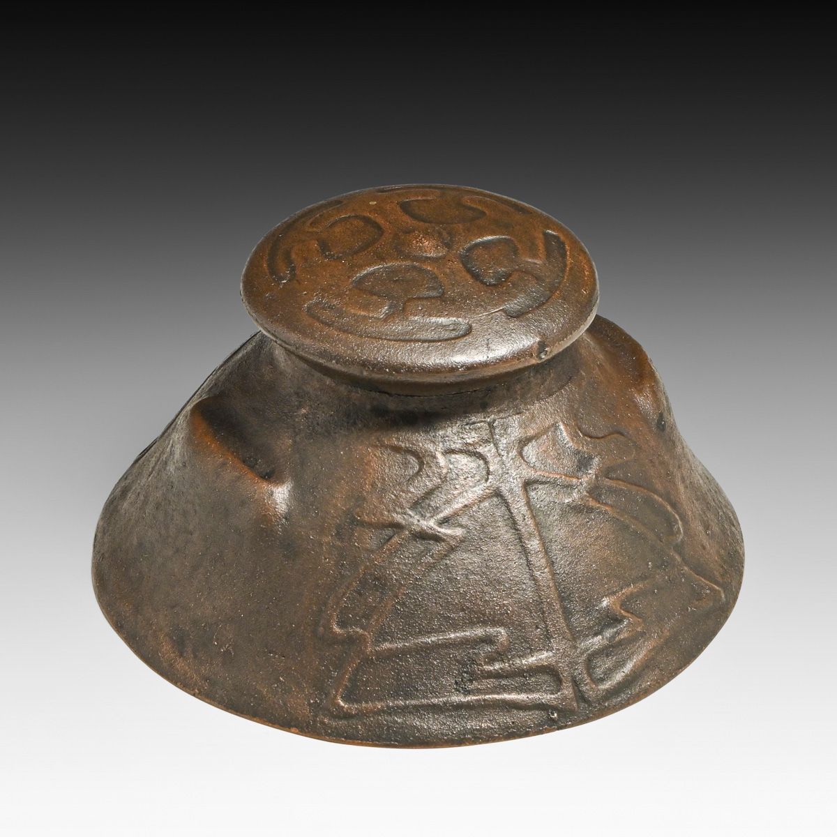 Jarvie - Chicago Bronze Art Nouveau Inkwell c1905