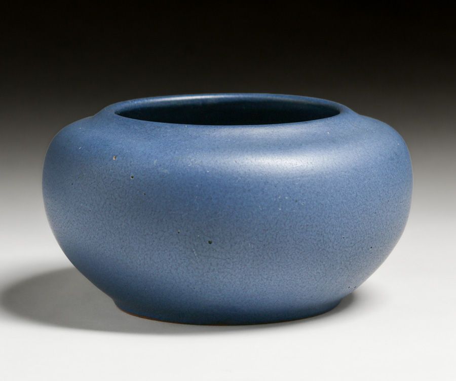 California Faience Matte Blue Closed Bowl c1915-1920