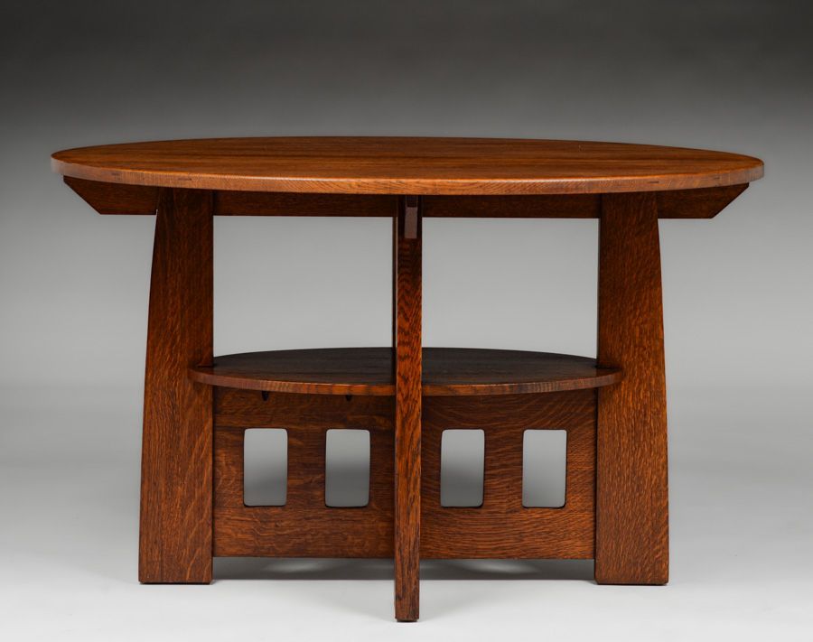 Limbert Double Oval Cutout Table c1910