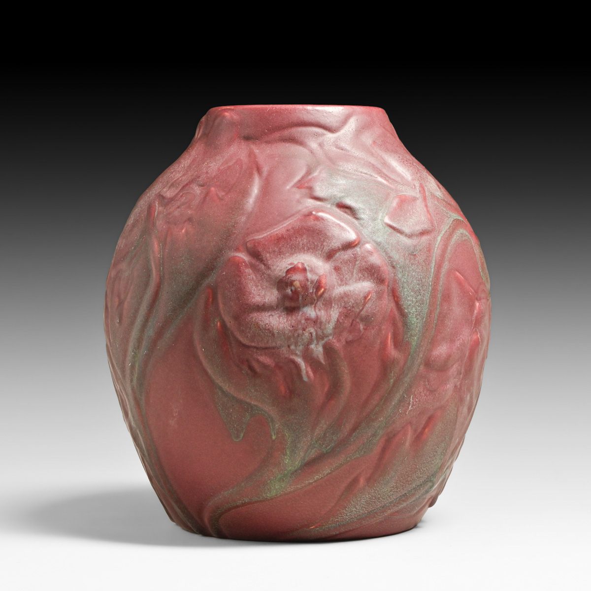 Early Van Briggle #143 Bulbous Poppies Vase 1903