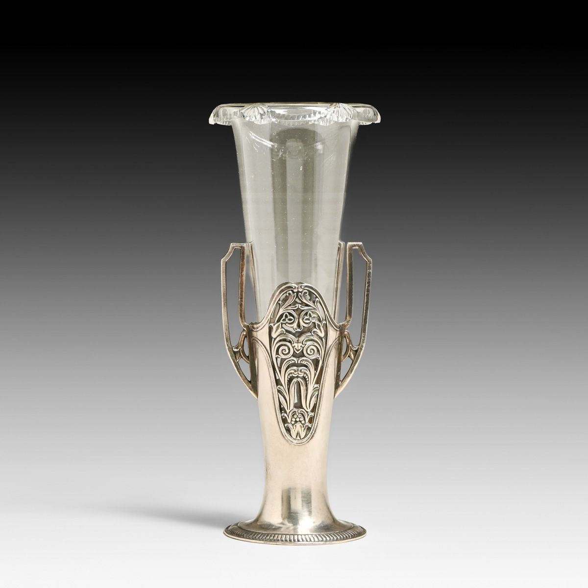 WMF - German Art Nouveau Silver-Plated Vase with Glass Liner c1910s