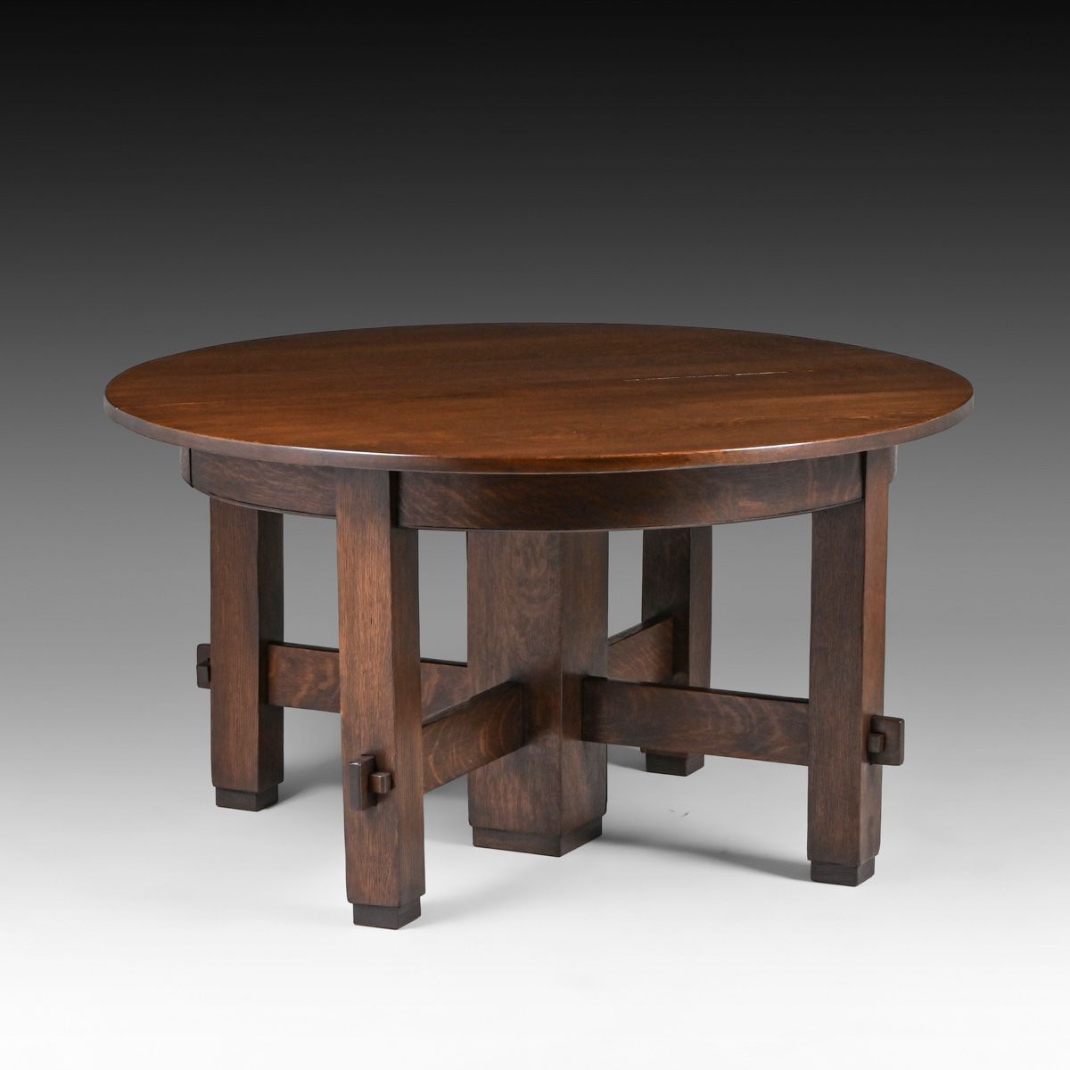 Early Gustav Stickley 54" Five-Leg Dining Table c1902